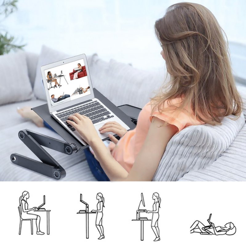 Adjustable Foldable Laptop Stand Computer Riser for Laptop 10.1 inch to 17.3 inch Black