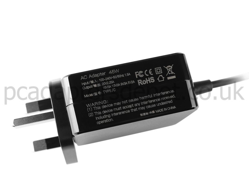 45W USB-C AC Power Adapter Charger Lenovo 01FR029