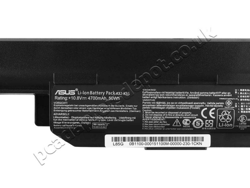 4700mAh 50Wh 6Cell Asus A32-K55X Battery