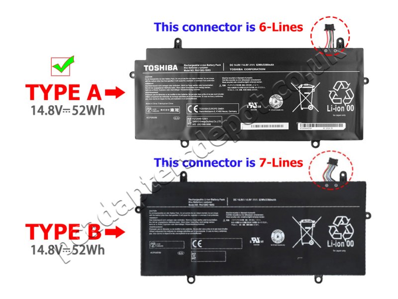 4Cell 52Wh Toshiba Satellite L50-B I0010 L50-B P0011 Battery