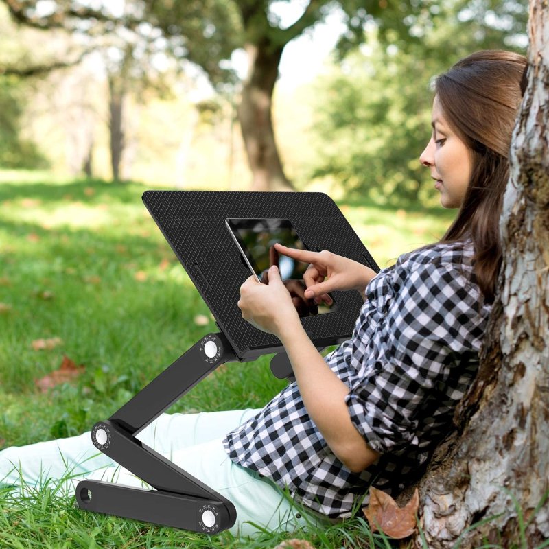 Adjustable Foldable Laptop Stand Computer Riser for Laptop 10.1 inch to 15.6 inch Black