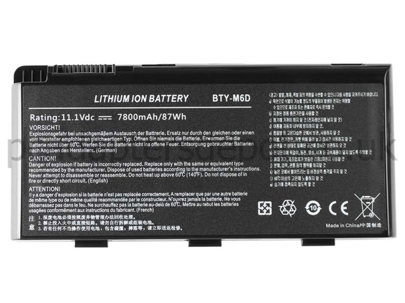 7800mAh MSI GT60 2OD-015RU GT60 2OD-051XPL Battery