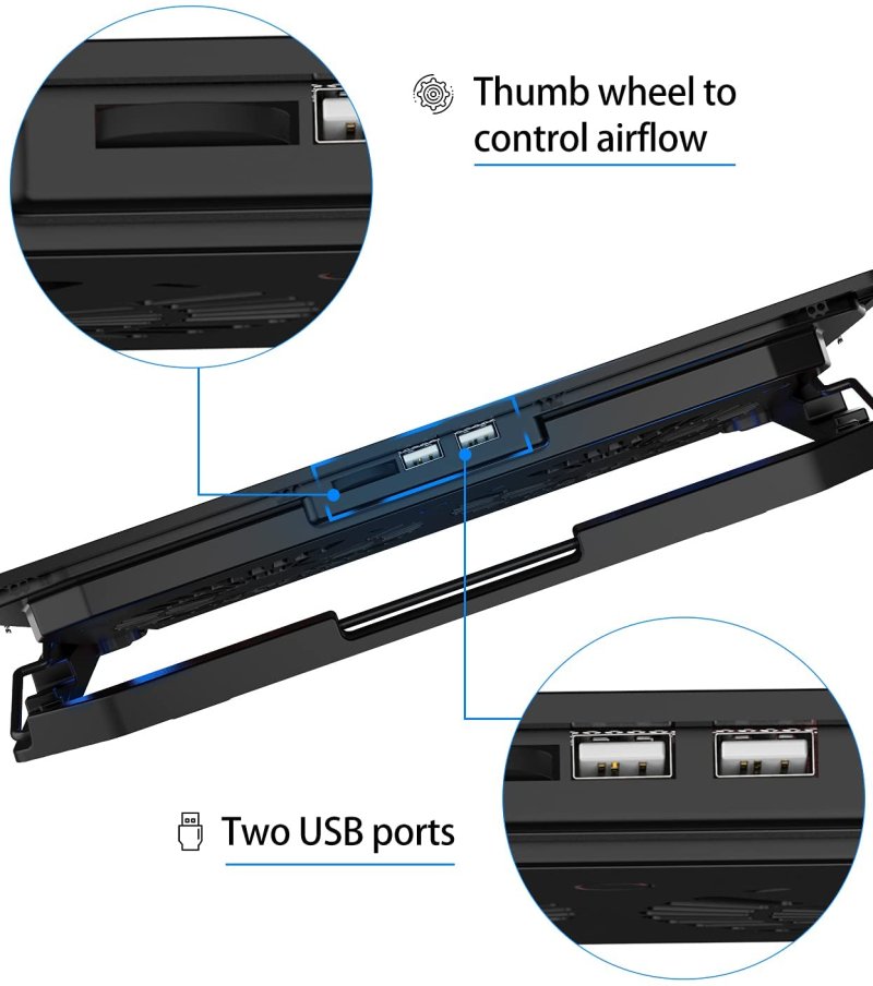 Adjustable Foldable Laptop Stand with cooling fan bracket for Laptop 7.9 inch to 17 inch Red