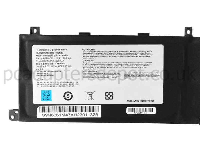 5280mAh 80.25Wh Battery MSI P65 Creator 9SD