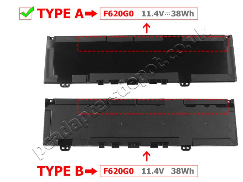 Original 3166mAh 38Wh 3-Cell Dell F62G0 0F62G0 RPJC3 Battery