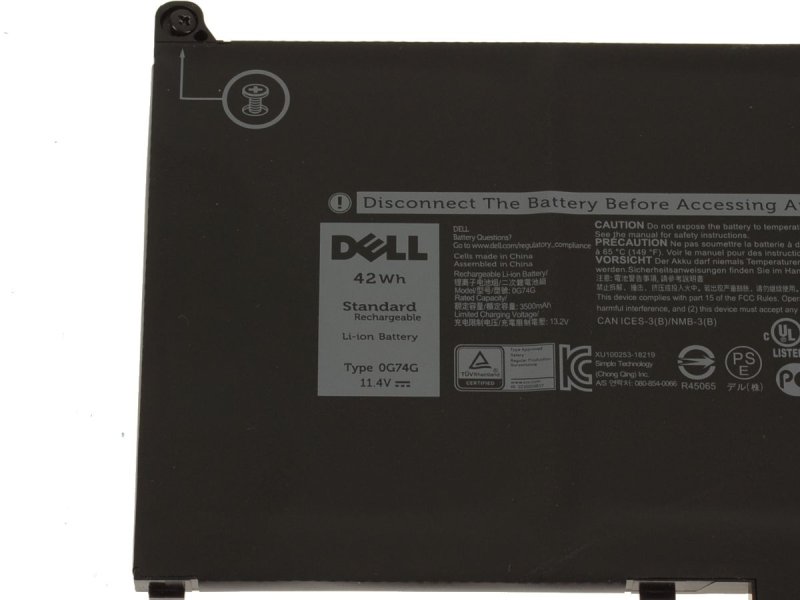 Original 3500mAh 42Wh Battery Dell 0G74G 00G74G