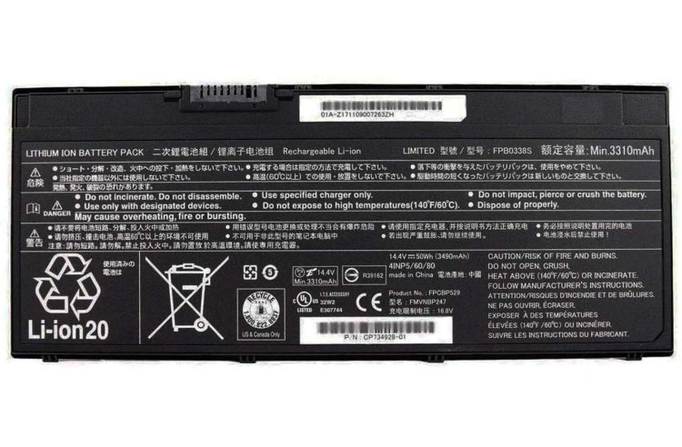 Original Battery Fujitsu CP721834-01 CP734928-01 3490mAh 50Wh - Click Image to Close