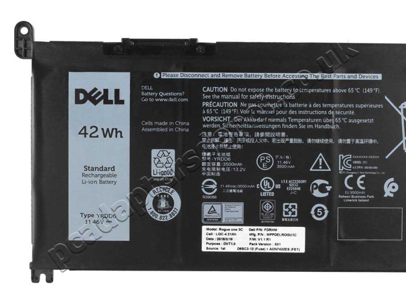 Original Dell YRDD6 Battery 42Wh