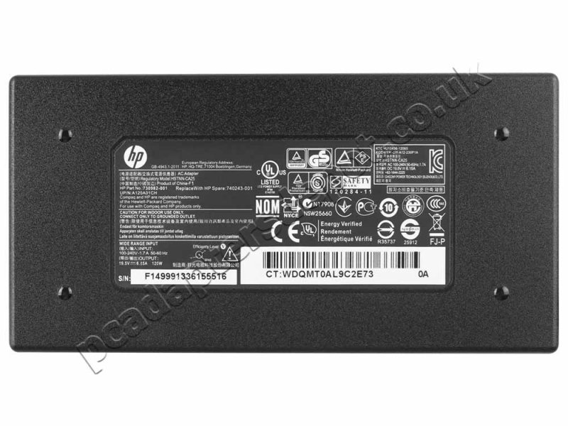 Original 120W Charger HP USB-C G5 Dock L64087-001 L64086-001 AC Adapter