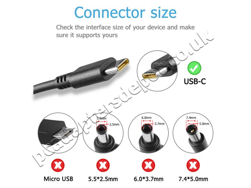 45W USB-C Acer Chromebook 11 C732T-C2CU AC Adapter Charger