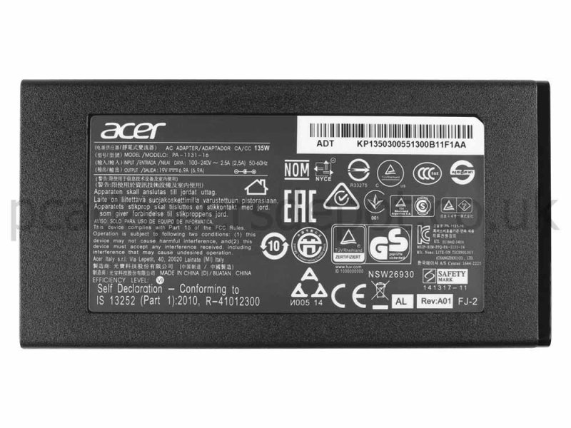 135W Acer ADP-135KB T Original AC Adapter Charger