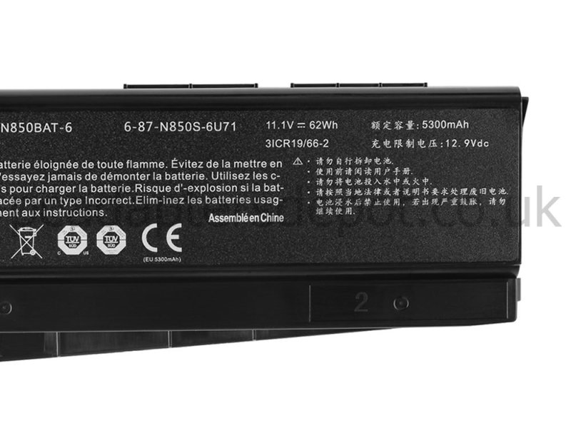 Battery Clevo N871EP6 N871EZ N875HP6 5500mAh 62Wh