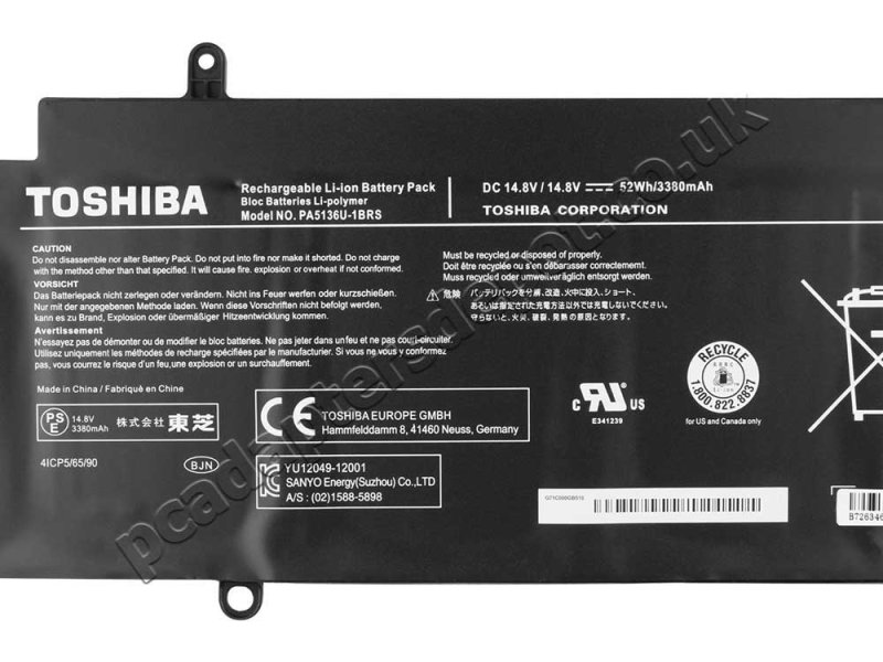 4Cell 52Wh Toshiba Satellite L50-B I0010 L50-B P0011 Battery