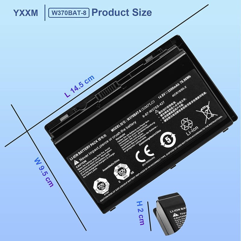 5200mAh Schenker XMG A522-1AT A522-1EF Battery