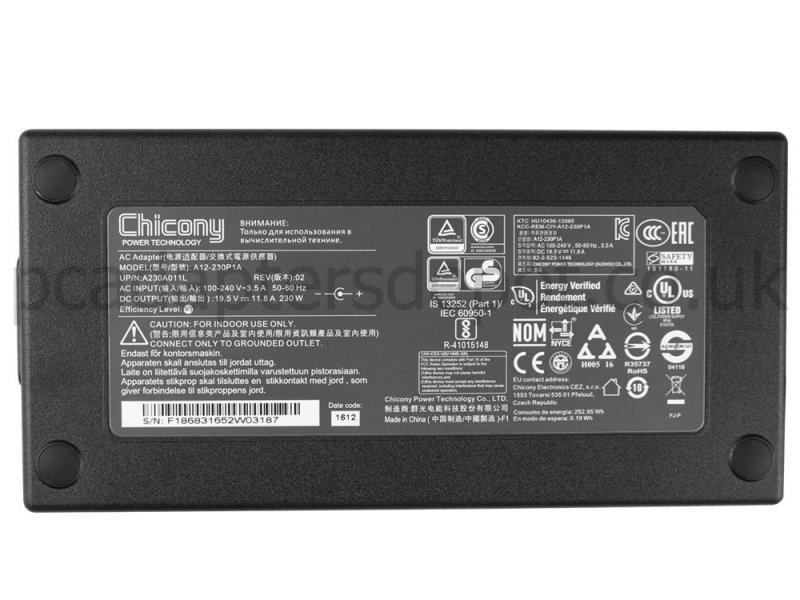 Original 230W Charger Chicony FSP230-AJAS3 AC Adapter