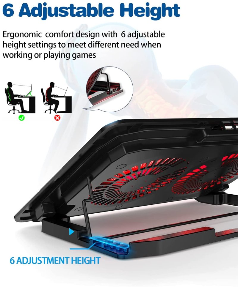 Adjustable Foldable Laptop Stand with cooling fan bracket for Laptop 7.9 inch to 17 inch Blue