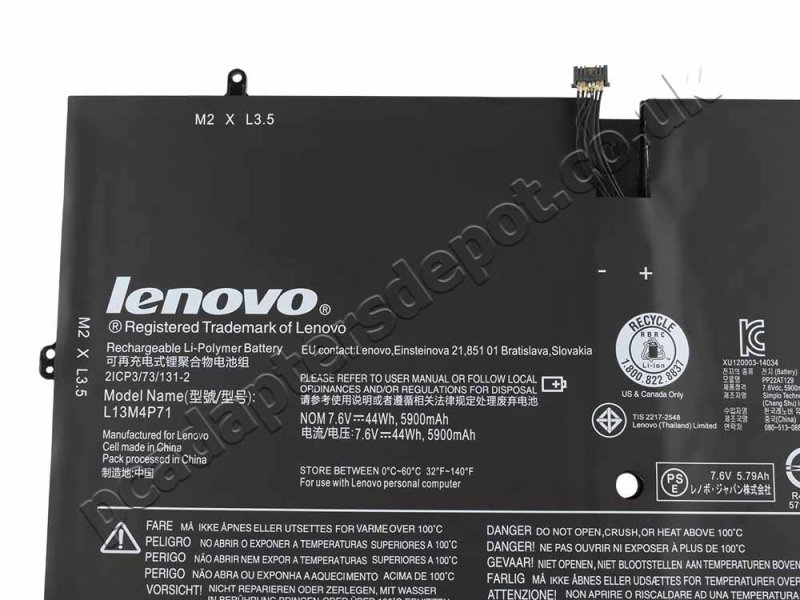 5900mAh 44Whr Lenovo IdeaPad Yoga 3 Pro Yoga 3 Pro-1370 Battery