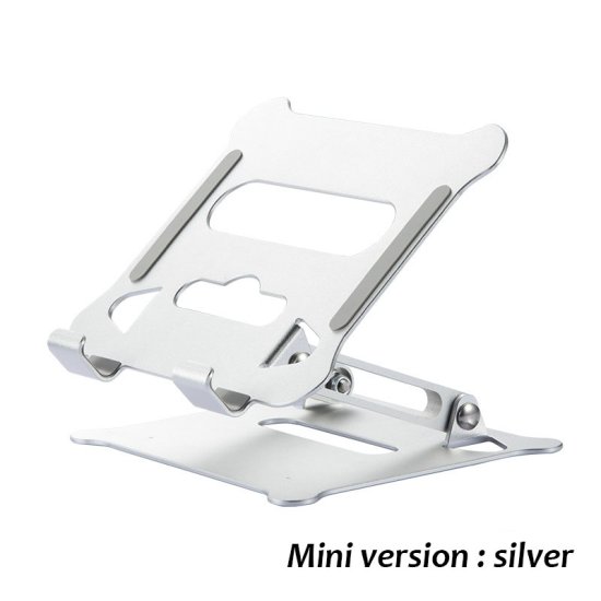 Adjustable Foldable Universal Pad Tablet Stand Riser Silver - Click Image to Close