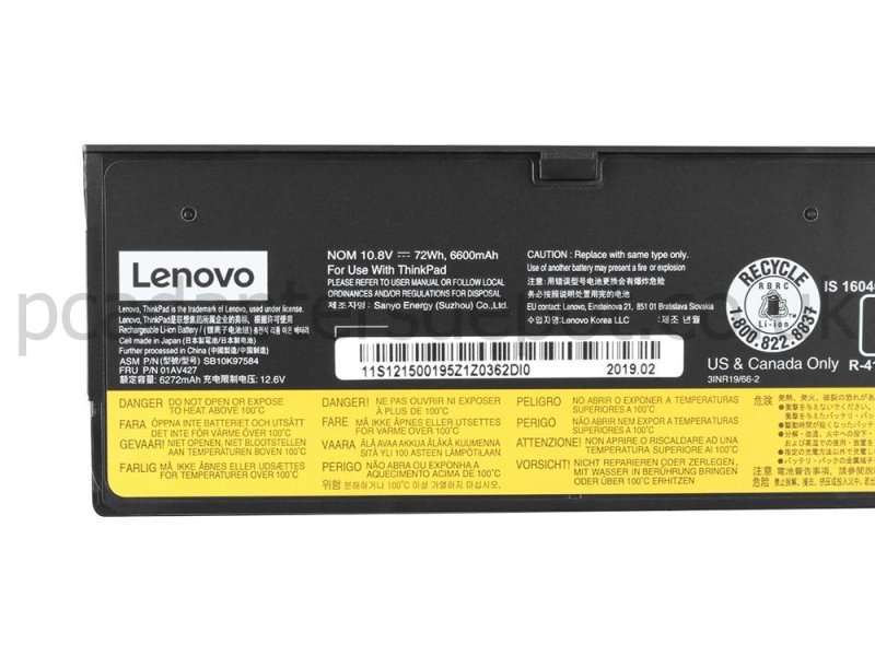 Original Lenovo ThinkPad T480 20L6 Battery 72Wh 6600mAh