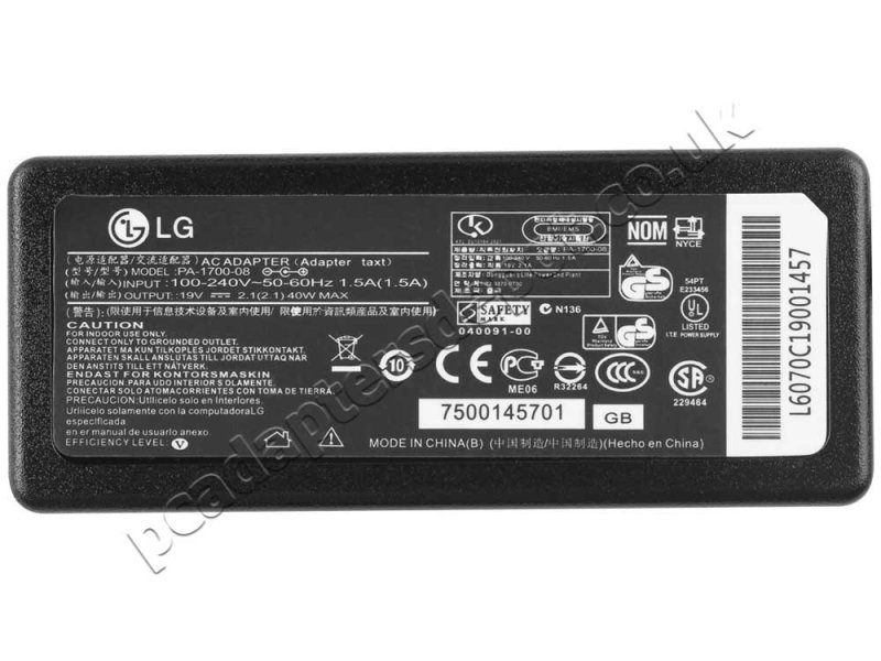 25W LG LED Monitor 23M45D-B 24M45H-B 27M45H-B AC Power Adapter Charge