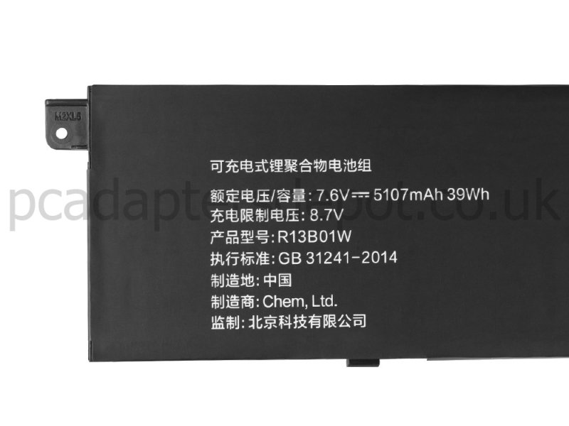 Original Battery Xiaomi 161301-01 161301-07 5107mAh 39Wh