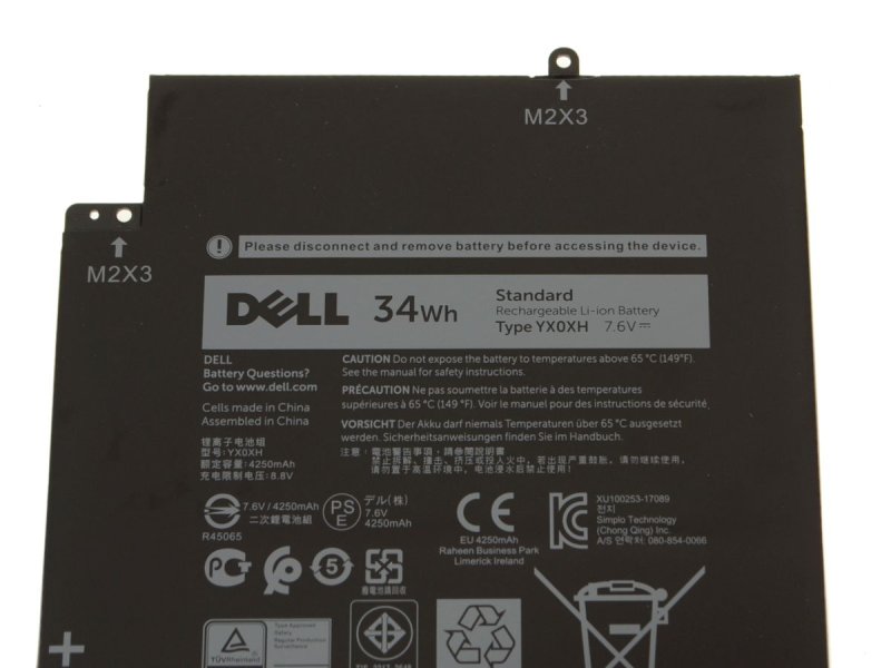 Original 4250mAh 34Wh Battery Dell T16KJ WYCVV