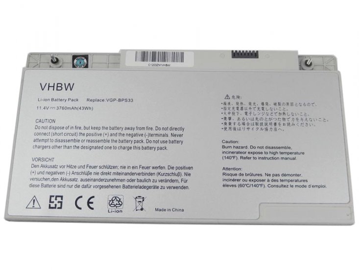 3760mAh 6Cell Sony VGP-BPS33 Battery - Click Image to Close