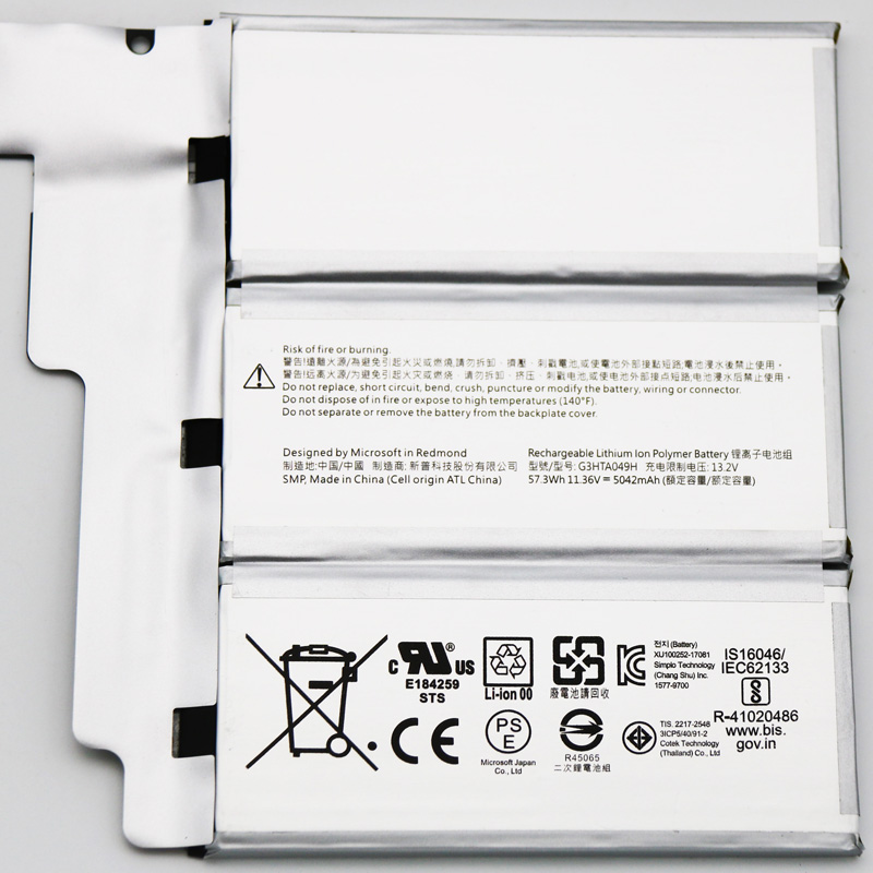 Original Battery Microsoft 3ICP5/40/91-2 5042mAh 57.3Wh