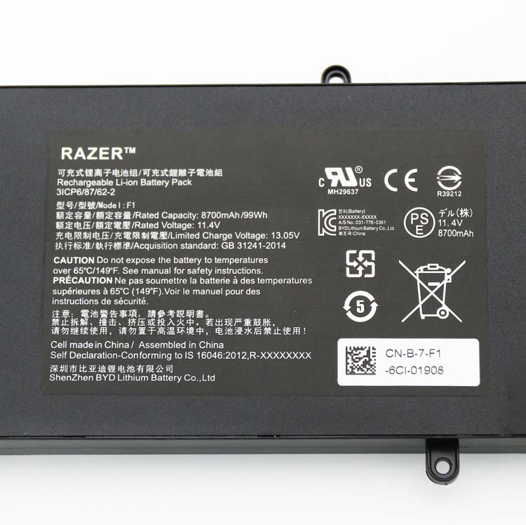 Original Battery Razer 3ICP6/87/62-2 8700mAh 99Wh