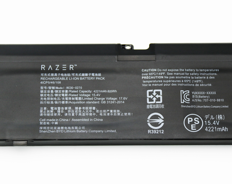 Original Battery Razer Blade 15 RZ09-03006G92-R341 4221mAh 65Wh